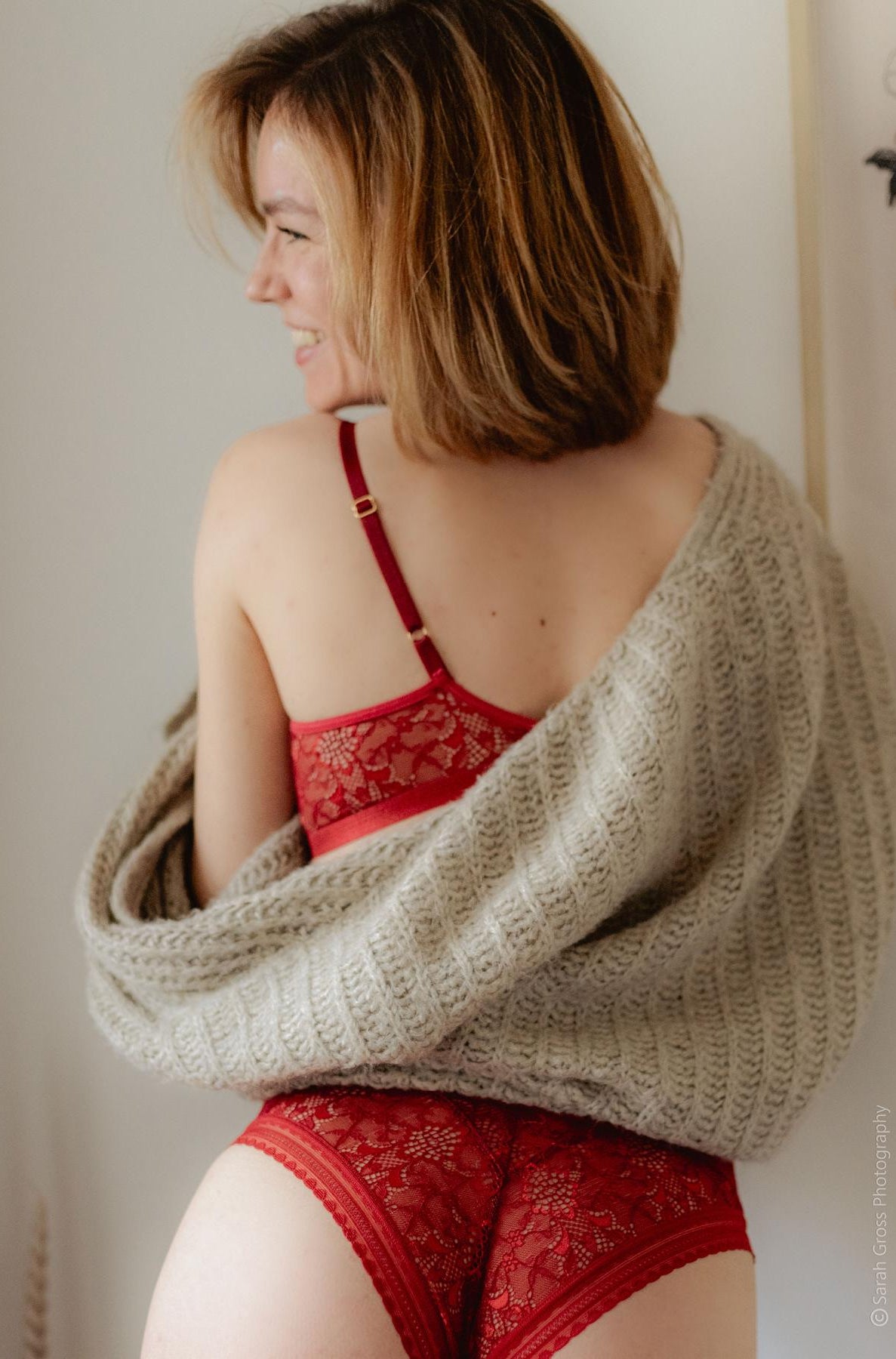 faire Unterwäsche in rot BH und Slip aus Spitze