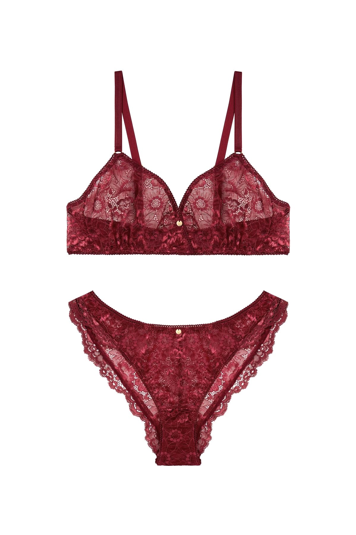 ethical lingerie but sexy: flatlay roter Spitzendessous in nachhaltig von Coco Malou