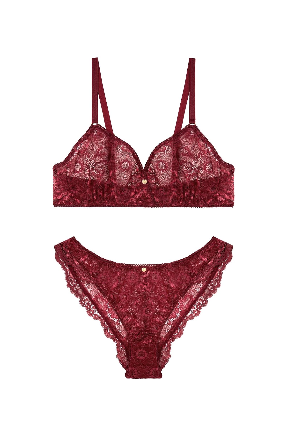 ethical lingerie but sexy: flatlay roter Spitzendessous in nachhaltig von Coco Malou