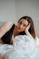 Lingerie für große Größen mit Spitze schwarz curvy