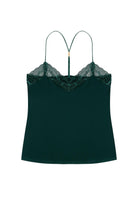 Camisole Spitzen-Top Hemdchen dunkelgrün aus Tencel von Coco Malou fair produziert